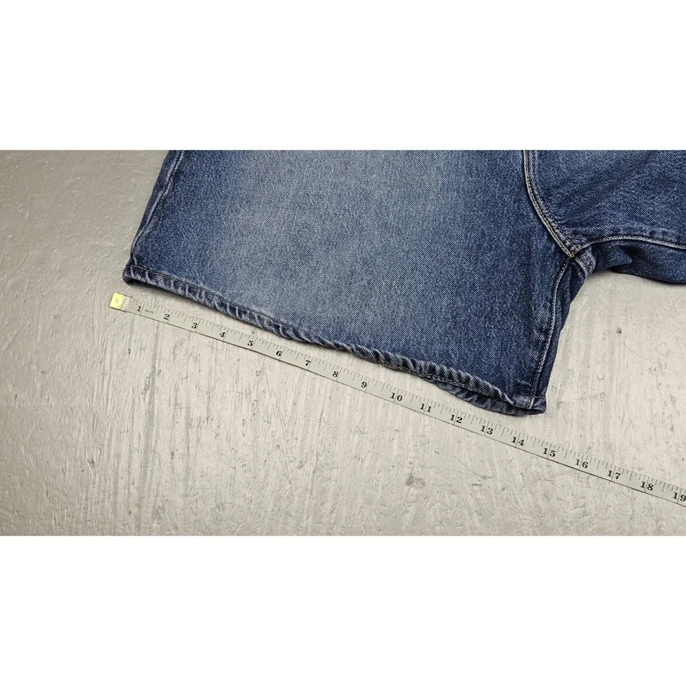 Levis Premium High Baggy Denim Shorts Womens 33 Big E Light Wash A9311-0005